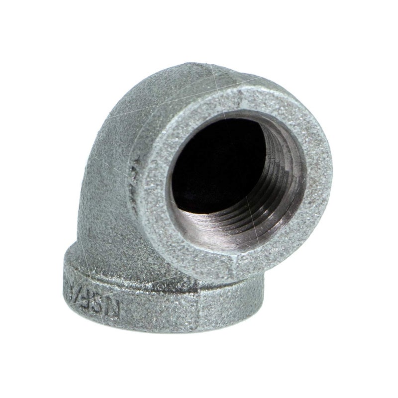 SUPPLYGIANT Supply Giant GMNL0012-10, 1/2 Inch 90 Degree Elbow, Malleable Iron Threaded Pipe Fitting, Galvanized (Pack Of 10) - Image 2